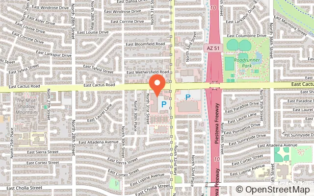 Map showing Party Jungle in Phoenix, AZ