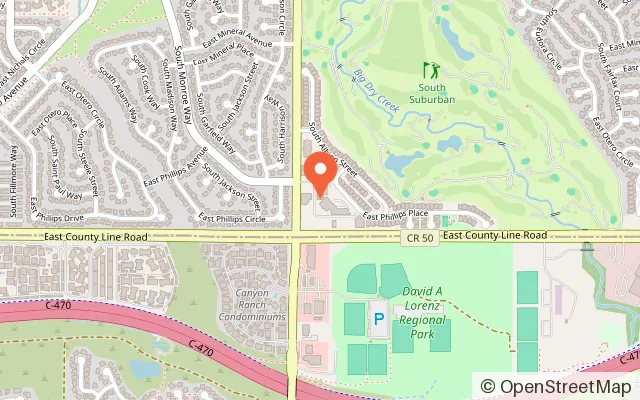 Map showing Spark the Senses Indoor Playground in Centennial, CO