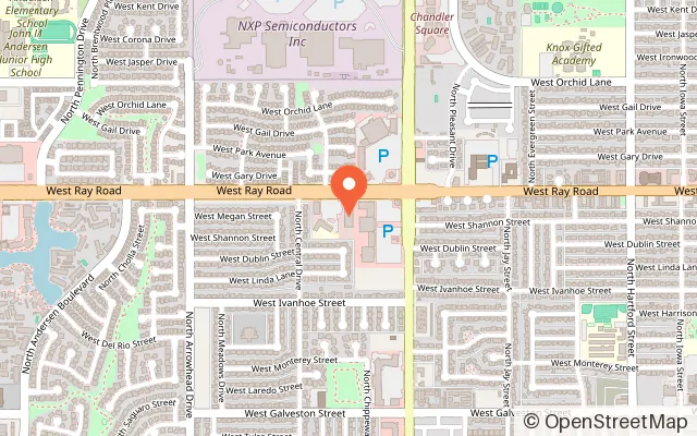 Map showing USA's Skateland Chandler in Chandler, AZ