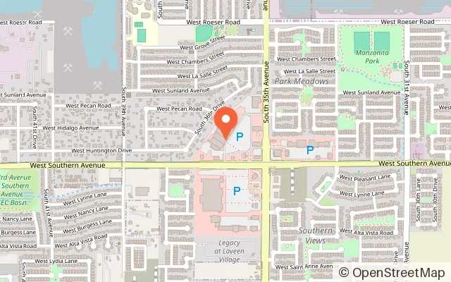 Map showing Sky Zone Trampoline Park in Phoenix, AZ