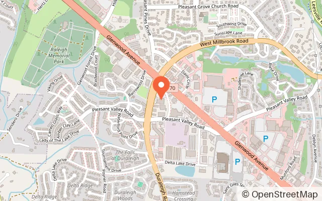 Map showing Triangle Rock Club - North Raleigh in Raleigh, NC