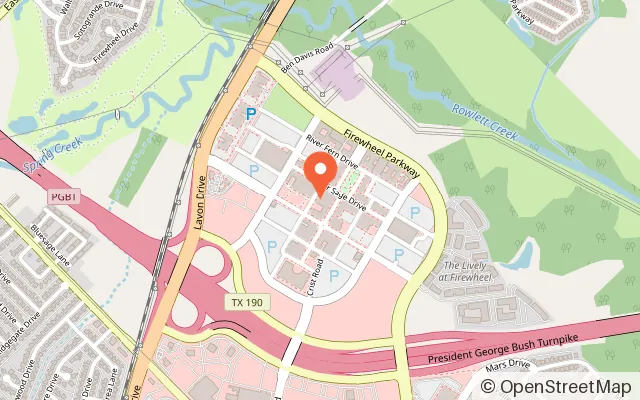 Map showing Side Quest Arcade in Garland, TX