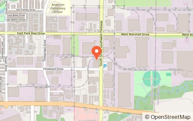 Map showing Forum Roller World in Grand Prairie, TX