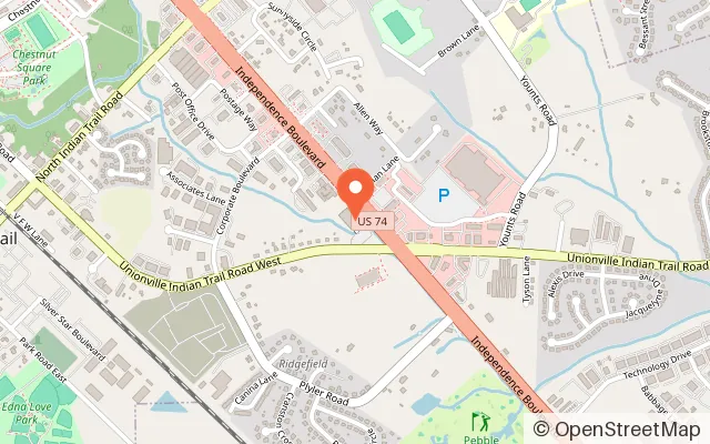 Map showing Kate's Skating Rink - Indian Trail in Indian Trail, NC