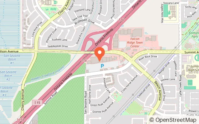 Map showing Funtana Kids Club in Fontana, CA
