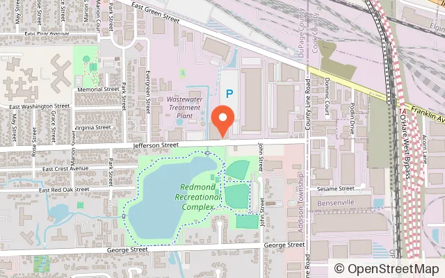Map showing The Edge Ice Arena in Bensenville, IL