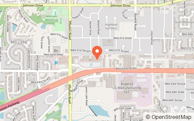 Map showing The Rush Funplex in Shawnee, KS