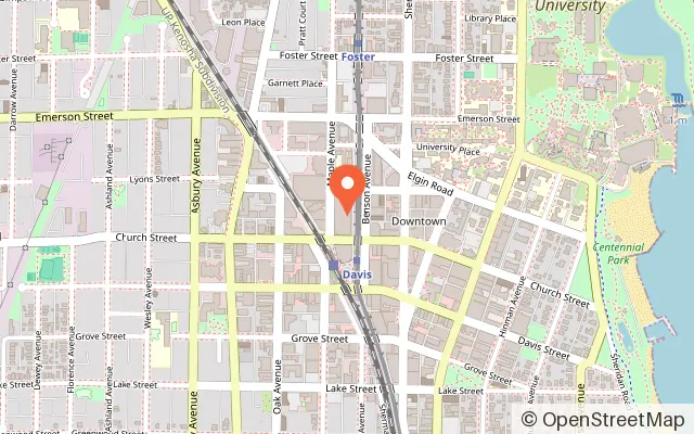 Map showing Sky Zone Trampoline Park in Evanston, IL