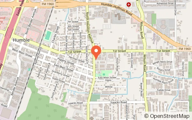 Map showing Humble Skate in Humble, TX