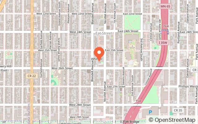 Map showing Vertical Endeavors–Minneapolis in Minneapolis, MN