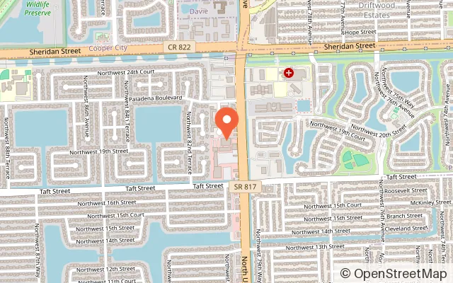 Map showing AMF Pembroke Pines Lanes in Pembroke Pines, FL