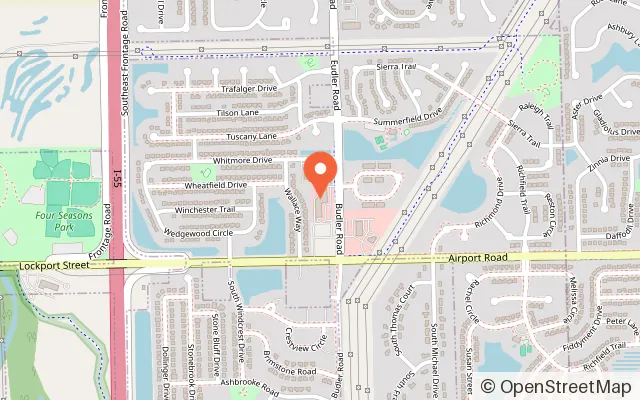 Map showing Kidventure World in Romeoville, IL