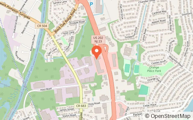 Map showing Chuck E. Cheese in Wayne, NJ