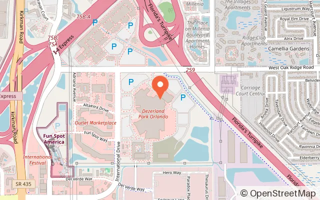 Map showing Orlando Putting Edge in Orlando, FL