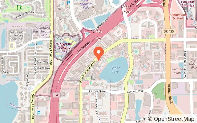 Map showing Arcade Monsters International Drive in Orlando, FL