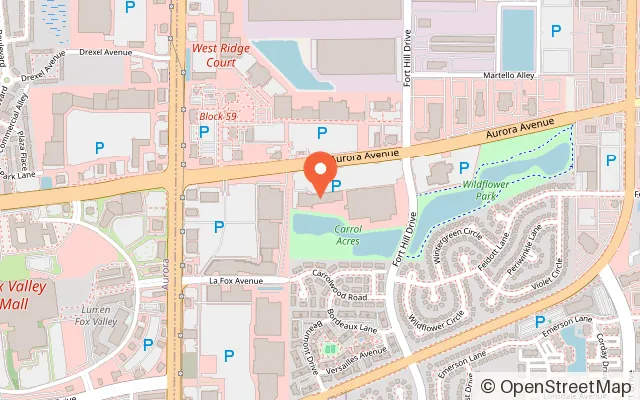 Map showing The Fun Playce in Naperville, IL