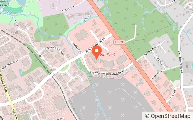 Map showing Big Air Trampoline Park in Charlotte, NC