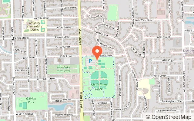 Map showing Adventure Falls Sprayground, Mini Golf & Sport Courts in Downers Grove, IL