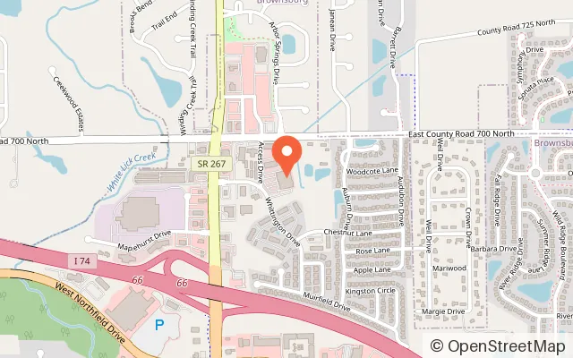 Map showing Pinheads & Alley's Alehouse in Brownsburg, IN