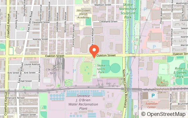 Map showing Skokie Sports Park in Skokie, IL