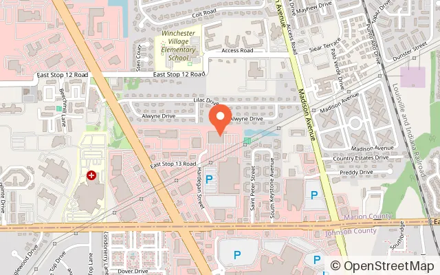 Map showing Kids Empire Hardegan in Indianapolis, IN