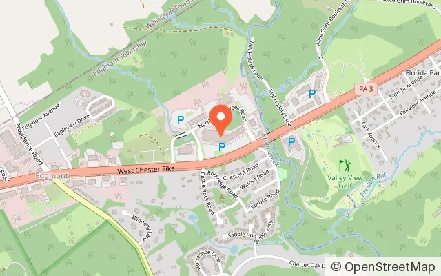 Map showing Junior playland in Newtown Square, PA