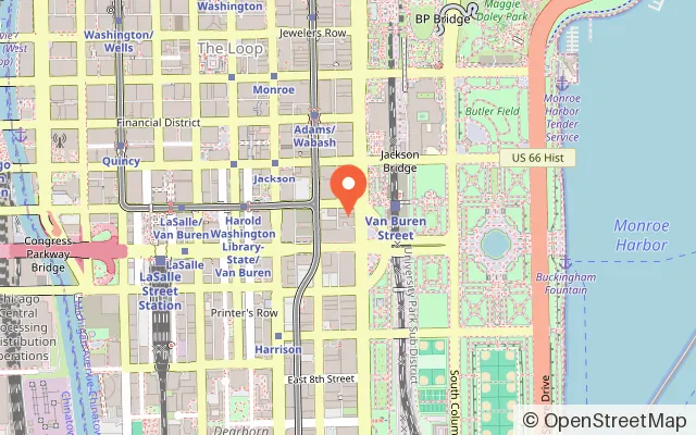 Map showing The Game Show Game Show in Chicago, IL