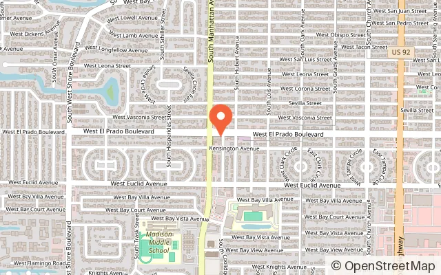 Map showing The Little Lounge in Tampa, FL