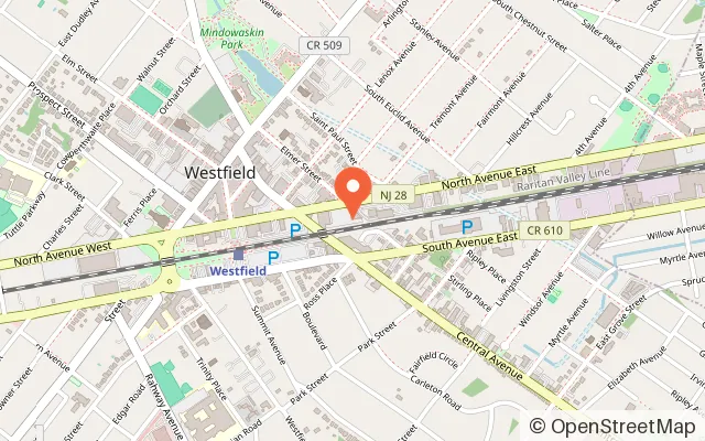 Map showing Small Town Play Café in Westfield, NJ