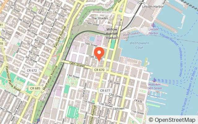 Map showing The Gravity Vault Hoboken, NJ in Hoboken, NJ