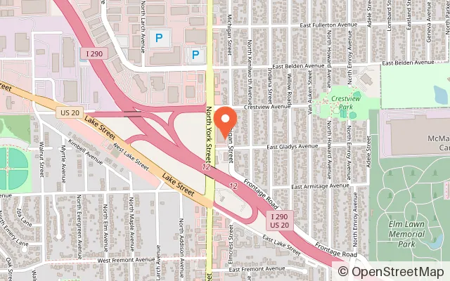 Map showing Marshmallow play in Elmhurst, IL