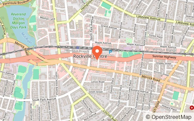 Map showing The Children's Social Club in Rockville Centre, NY