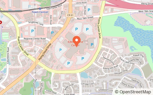Map showing Sandbox VR in Eden Prairie, MN