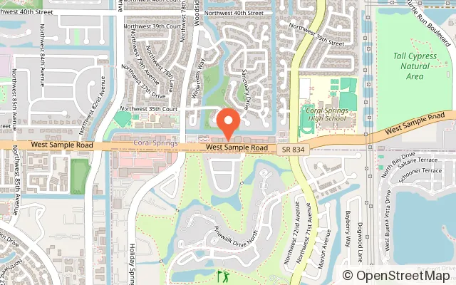 Map showing Explorico Coral Springs in Coral Springs, FL