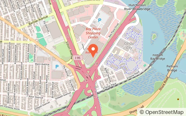 Map showing Billy Beez Bay Plaza Mall in Bronx, NY