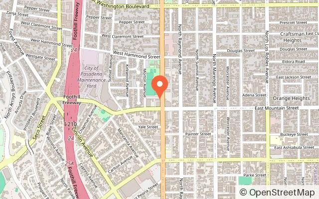 Map showing WeFly - Flight Simulators in Pasadena, CA