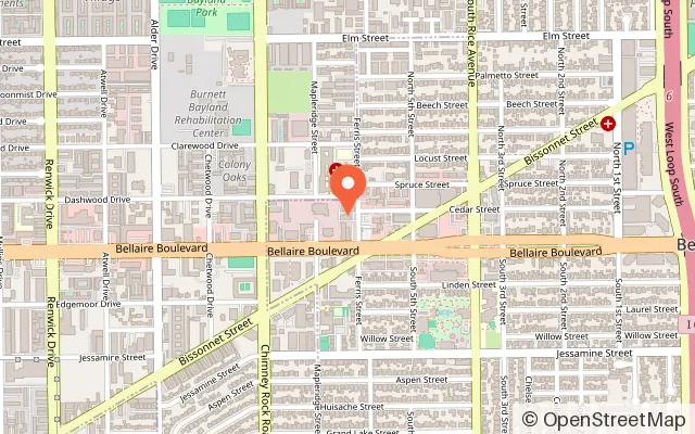 Map showing We Rock The Spectrum - Bellaire in Bellaire, TX