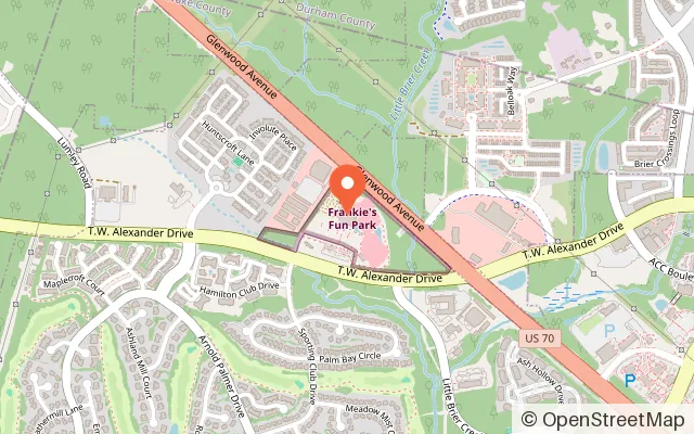 Map showing Frankie's of Raleigh in Raleigh, NC