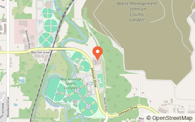 Map showing Kansas City Ice Center and Pavilion in Shawnee, KS