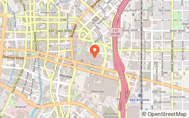 Map showing LEGOLAND Discovery Center San Antonio in San Antonio, TX