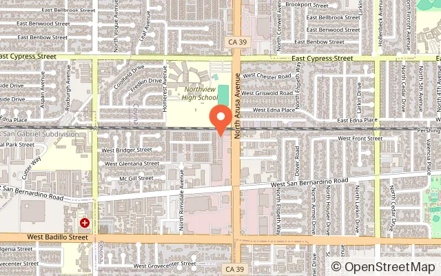 Map showing Chuck E. Cheese in Covina, CA