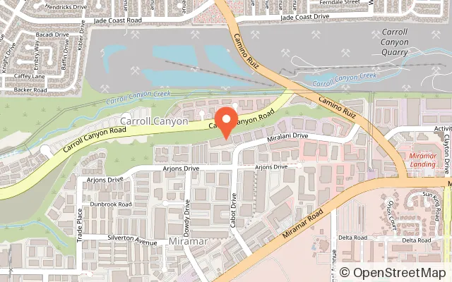 Map showing Sky Zone Trampoline Park in San Diego, CA