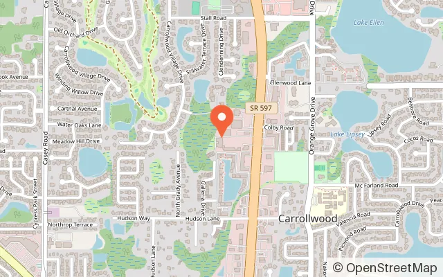 Map showing 1UP Entertainment + Social in Tampa, FL