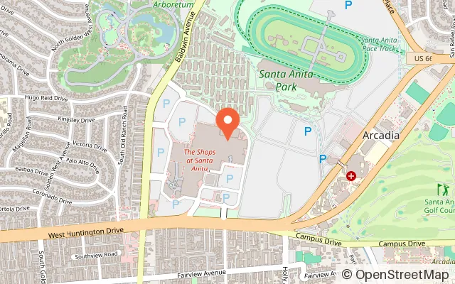 Map showing Dave & Buster's Arcadia - Santa Anita in Arcadia, CA