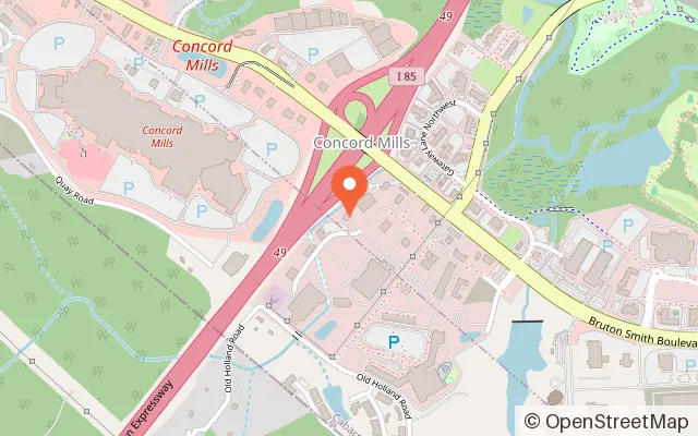 Map showing iFLY Indoor Skydiving - Charlotte in Concord, NC