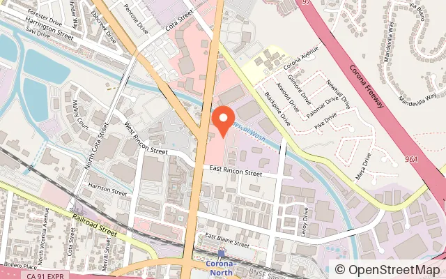 Map showing Rising Stars Kids Gym in Corona, CA