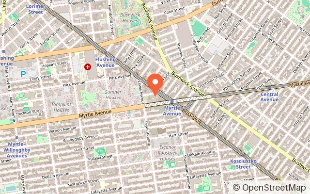 Map showing Flying Apple NY in Brooklyn, NY
