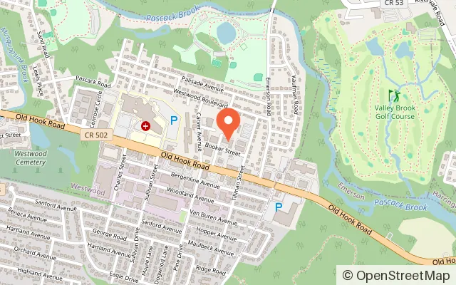 Map showing Appletree Playhouse in Westwood, NJ