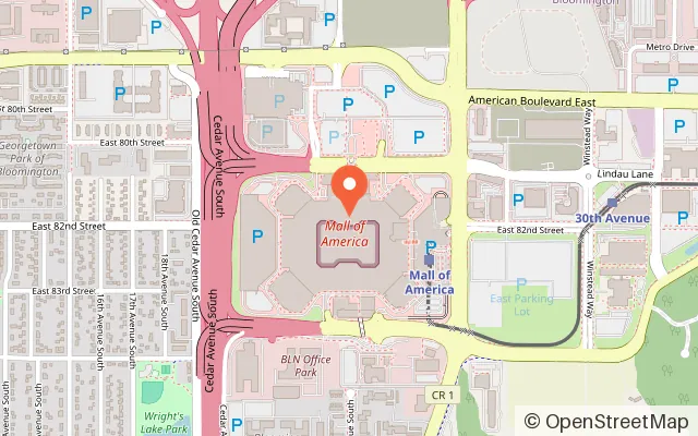Map showing Moose Mountain Adventure Golf in Bloomington, MN