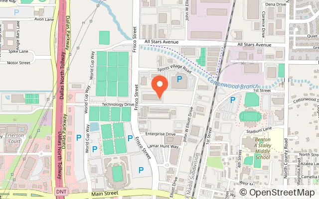 Map showing Canyons Rock Climbing in Frisco, TX